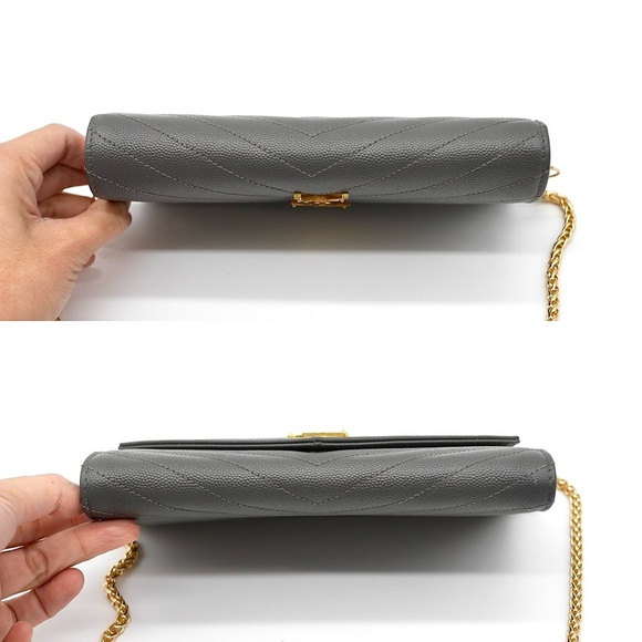 🍓YSL Monogram Flap Wallet in Grained Leather - Picture 9 of 13